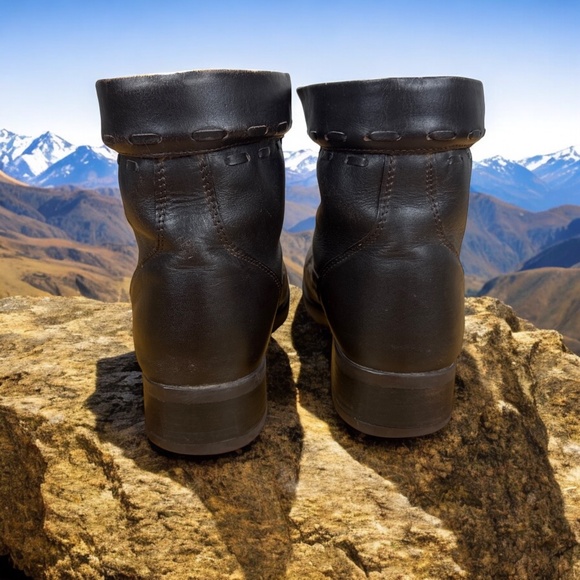 L.L.Bean Women’s 9.5 Combat Boots Brown Leather Lace Up Hiking Trail Durable - Picture 5 of 8